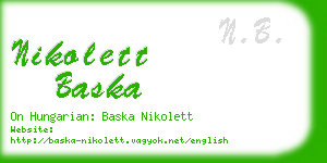 nikolett baska business card